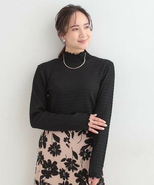 SHOO・LA・RUE / シューラルー カットソー | 【洗濯機可/S-LL】レイヤードスタイルにも ぽこぽこジャカード ハイネックトップス | 詳細5