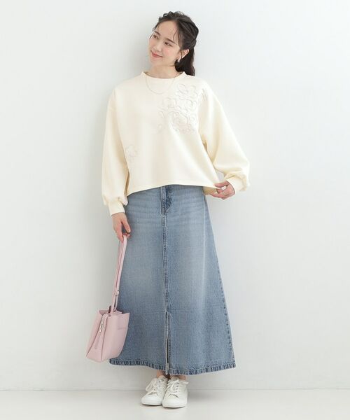 SHOO・LA・RUE / シューラルー カットソー | お花ロープ刺繍ダンボールトップス | 詳細3