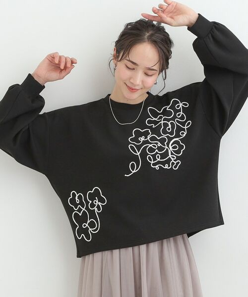 SHOO・LA・RUE / シューラルー カットソー | お花ロープ刺繍ダンボールトップス | 詳細5