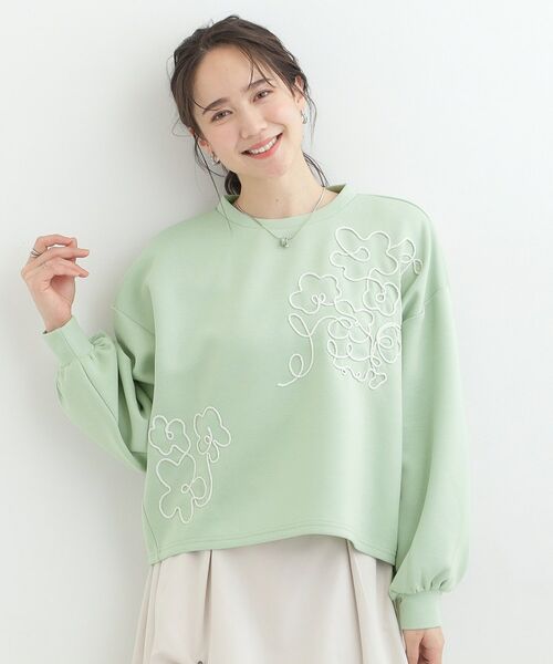 SHOO・LA・RUE / シューラルー カットソー | お花ロープ刺繍ダンボールトップス | 詳細9