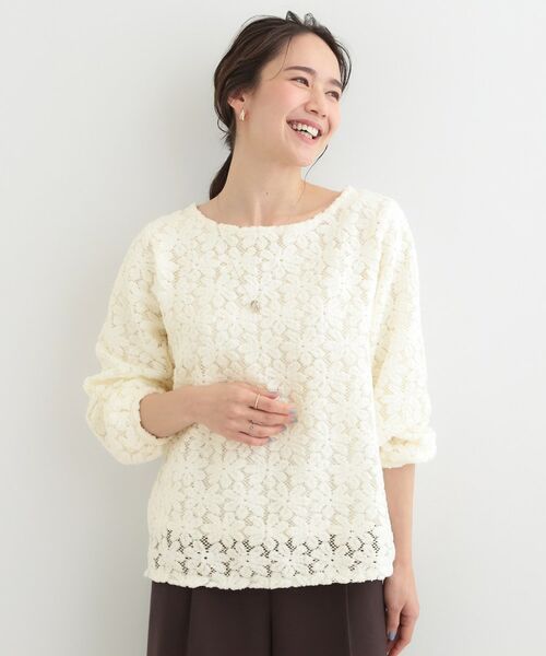 SHOO・LA・RUE / シューラルー シャツ・ブラウス | お花起毛レーストップス | 詳細1