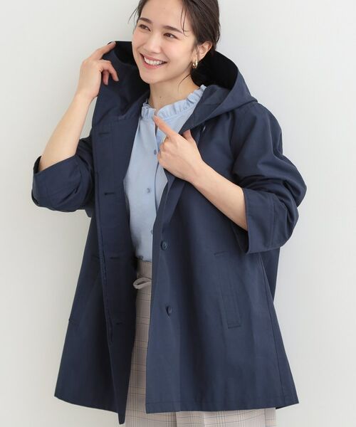 SHOO・LA・RUE / シューラルー その他アウター | 【防花粉/S-LL】ゆったり着られる テントフーディージャケット(ネイビー(094))