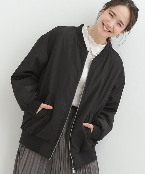 SHOO・LA・RUE / シューラルー レザーブルゾン・ジャケット | ビックMA-1ブルゾン(ブラック(019))