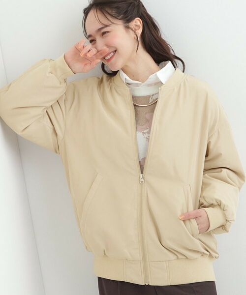 SHOO・LA・RUE / シューラルー レザーブルゾン・ジャケット | ビックMA-1ブルゾン(ベージュ(052))