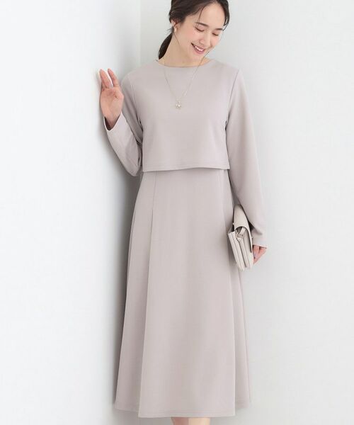 SHOO・LA・RUE / シューラルー ロング・マキシ丈ワンピース | 【S-LL】コーデに迷わずきちんと決まる セットアップ風ワンピース(グレー(012))
