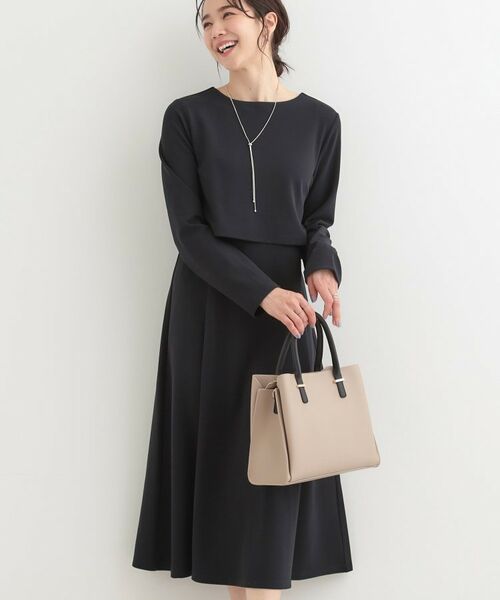 SHOO・LA・RUE / シューラルー ロング・マキシ丈ワンピース | 【S-LL】コーデに迷わずきちんと決まる セットアップ風ワンピース(ネイビー(094))