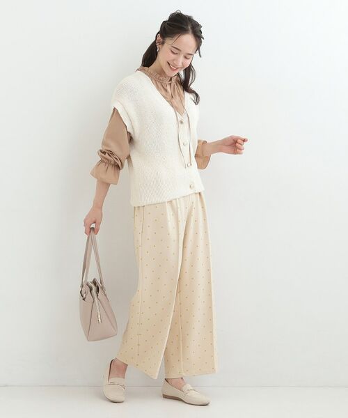 SHOO・LA・RUE / シューラルー パンツ | 【S-LL】フロッキードットワイドパンツ | 詳細7