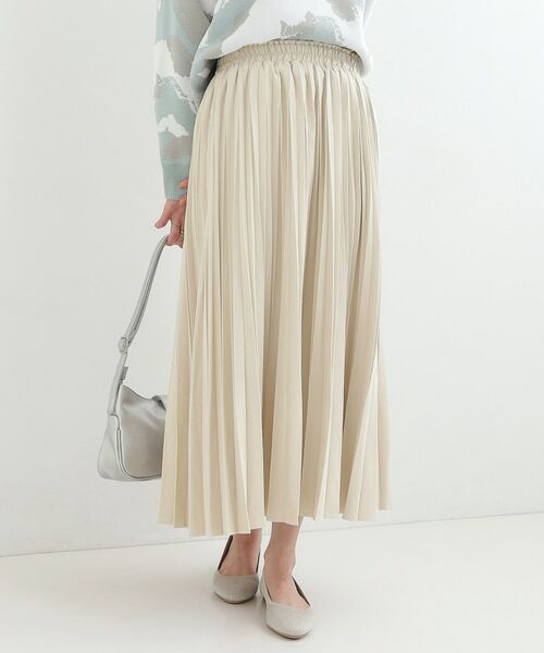SHOO・LA・RUE / シューラルー ロング・マキシ丈スカート | スウェードライクプリーツスカート（アイボリー(004)）