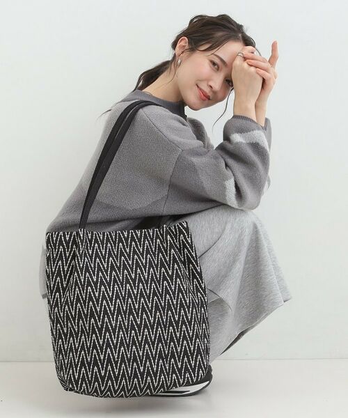 SHOO・LA・RUE / シューラルー トートバッグ | 【インド製】ジャガードトートバッグ（ブラック(419)）