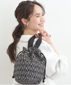 【インド製】ジャガード巾着バッグ