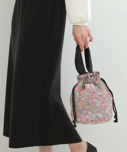 SHOO・LA・RUE / シューラルー トートバッグ | 【インド製】ジャガード巾着バッグ（ピンク(472)）