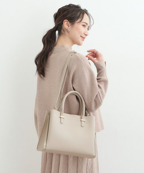 SHOO・LA・RUE / シューラルー トートバッグ | 一枚革風三層トートバッグ（グレー(012)）