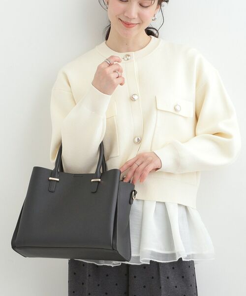 SHOO・LA・RUE / シューラルー トートバッグ | 一枚革風三層トートバッグ（ブラック(019)）