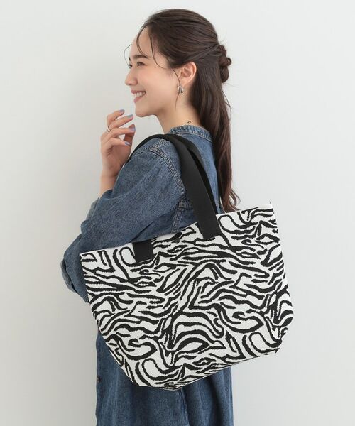 SHOO・LA・RUE / シューラルー トートバッグ | ニットトートバッグ（ブラック(619)）