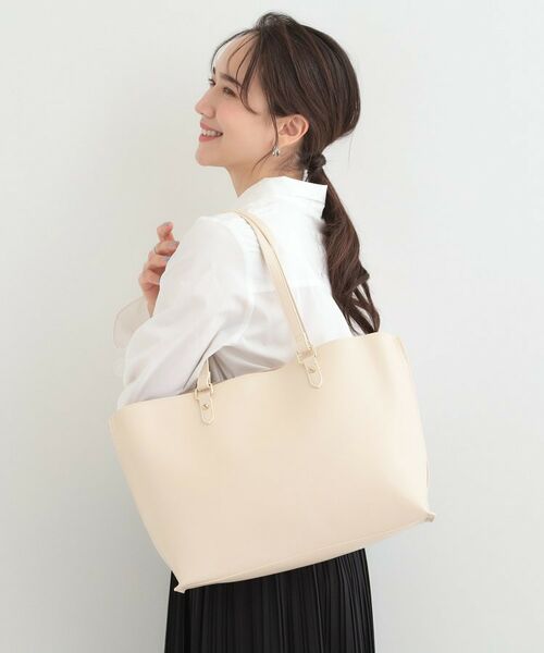 SHOO・LA・RUE / シューラルー トートバッグ | 【A4】サイド配色トートバッグ（アイボリー(004)）