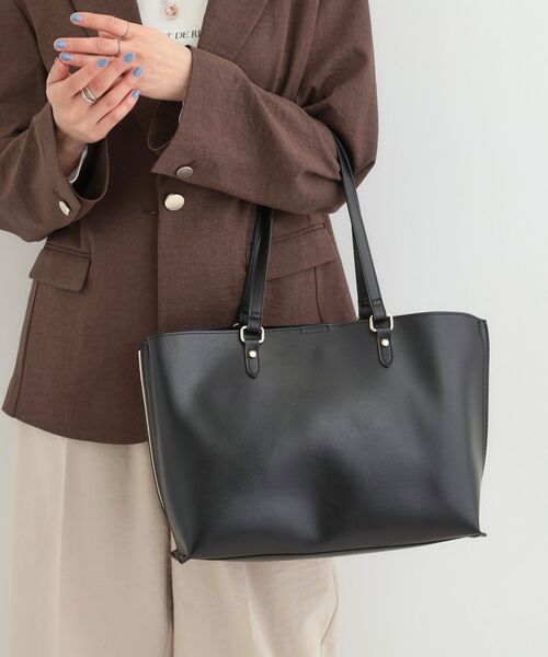 SHOO・LA・RUE / シューラルー トートバッグ | 【A4】サイド配色トートバッグ（ブラック(019)）