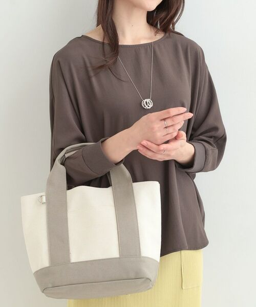 SHOO・LA・RUE / シューラルー トートバッグ | 配色キャンバストートバッグ(グレー(512))