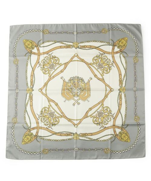 SHOO・LA・RUE / シューラルー バンダナ・スカーフ | 大判プリントスカーフ（88×88cm）（グレー(412)）