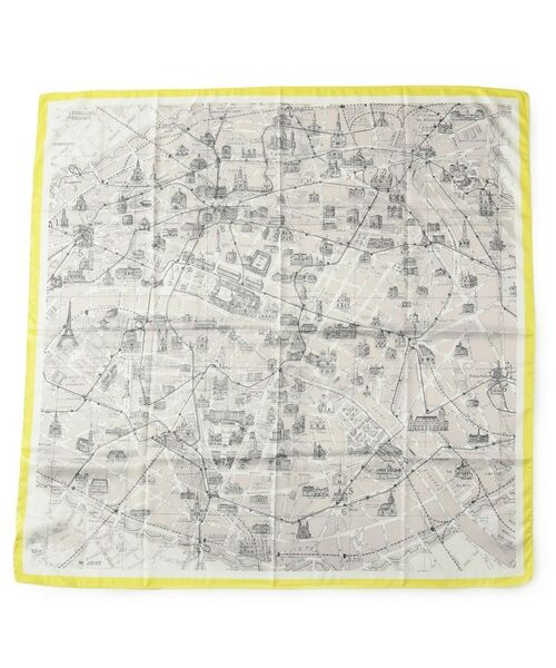 SHOO・LA・RUE / シューラルー バンダナ・スカーフ | 大判プリントスカーフ（88×88cm）（イエロー(432)）