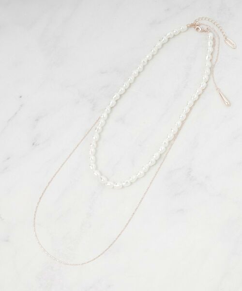 SHOO・LA・RUE / シューラルー ネックレス・ペンダント・チョーカー | 【3WAY】フェイクパールネックレス（ピンクゴールド(005)）