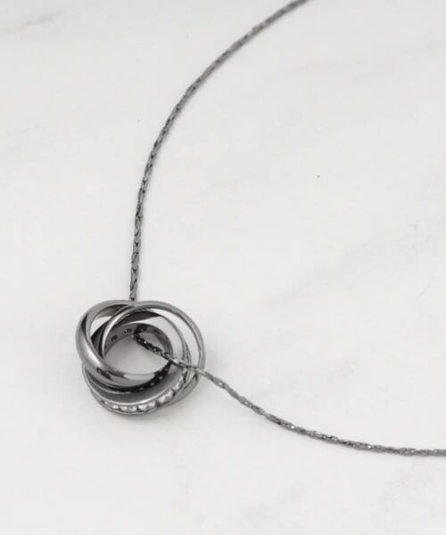 SHOO・LA・RUE / シューラルー ネックレス・ペンダント・チョーカー | 【2WAY】キラキラリングネックレス（ブラックシルバー(009)）