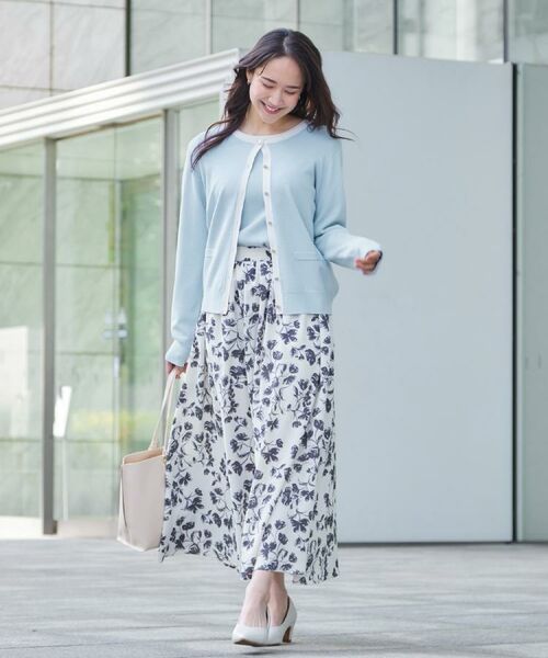 SHOO・LA・RUE / シューラルー カーディガン・ボレロ | 【洗濯機可/S-LL/アンサンブル可】パールボタンが上品　華やぎ配色カーディガン | 詳細24