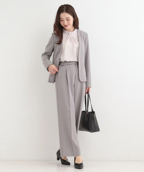 SHOO・LA・RUE / シューラルー パンツ | 【通勤/セットアップ可/洗濯機可/SS-LL】センタープレスできちんと見え ベルト付きワイドパンツ | 詳細21