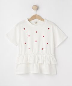 SHOO・LA・RUE / シューラルー Tシャツ | 【100-150cm】裾フリルハート刺繍Tシャツ