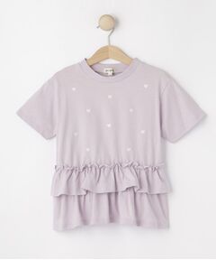 SHOO・LA・RUE / シューラルー Tシャツ | 【100-150cm】裾フリルハート刺繍Tシャツ