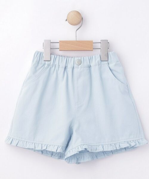 SHOO・LA・RUE / シューラルー ショート・ハーフ・半端丈パンツ | 【100-150cm】フリルショートパンツ（サックスブルー(090)）