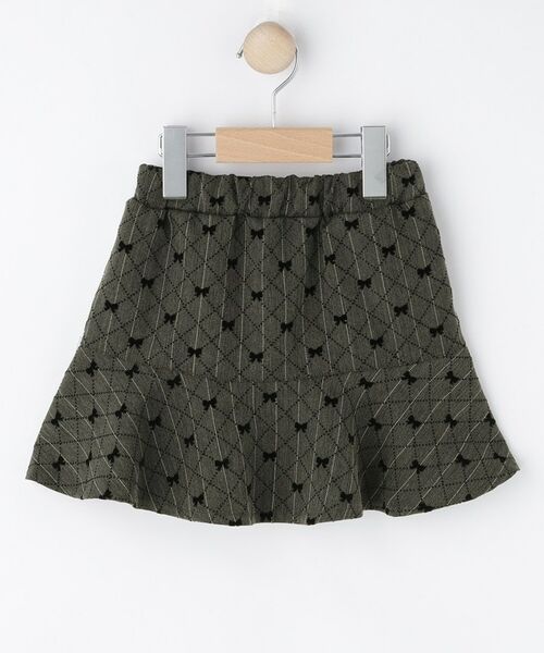 SHOO・LA・RUE / シューラルー ミニ・ひざ丈スカート | 【100-140cm】フロッキーリボンスカート(ブラック(319))