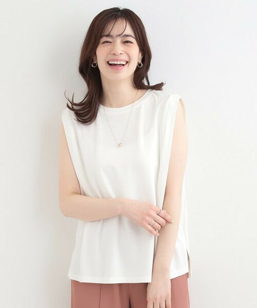SHOO・LA・RUE / シューラルー カットソー | 【UVカット、接触冷感】とろみタックノースリーブトップス | 詳細1