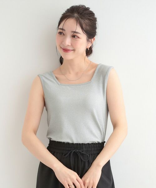 SHOO・LA・RUE / シューラルー キャミソール・チューブトップ | 【前後2WAYネック】ラメタンクトップ | 詳細1