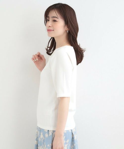 SHOO・LA・RUE / シューラルー カットソー | 【ネックアソート】裏ひんやりテレコ5分袖トップス | 詳細2