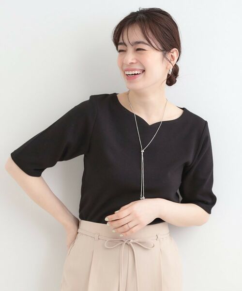 SHOO・LA・RUE / シューラルー カットソー | 【ネックアソート】裏ひんやりテレコ5分袖トップス | 詳細5