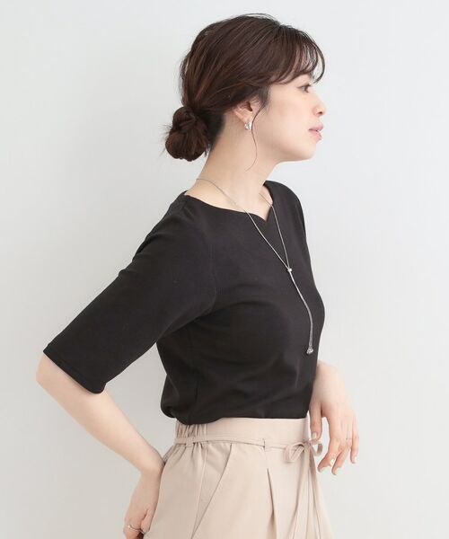 SHOO・LA・RUE / シューラルー カットソー | 【ネックアソート】裏ひんやりテレコ5分袖トップス | 詳細6