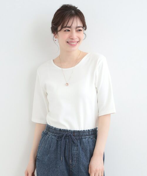 SHOO・LA・RUE / シューラルー カットソー | 【ネックアソート】裏ひんやりテレコ5分袖トップス | 詳細9