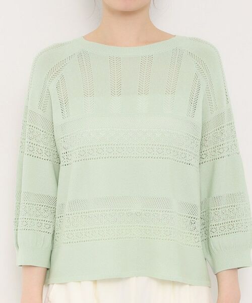 SHOO・LA・RUE / シューラルー ニット・セーター | 軽やかきれい見え 透かし柄ニット | 詳細13