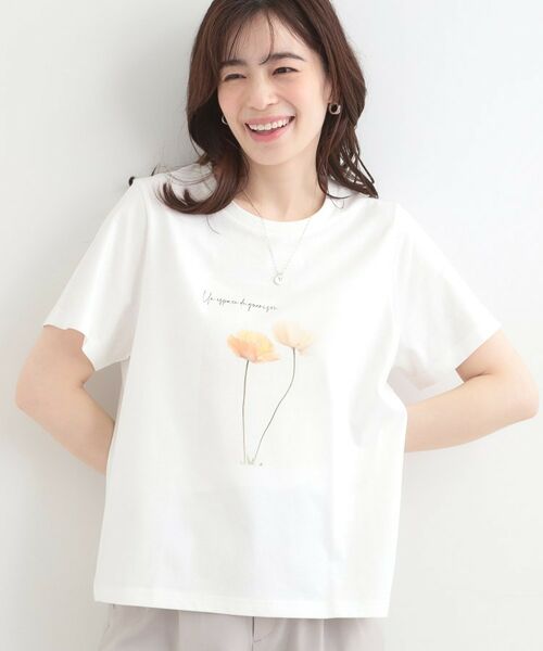 SHOO・LA・RUE / シューラルー Tシャツ | プチプラコンパクトプリントTシャツ（ホワイト(101)）