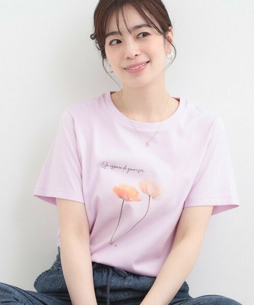 SHOO・LA・RUE / シューラルー Tシャツ | プチプラコンパクトプリントTシャツ（ライトピンク(170)）
