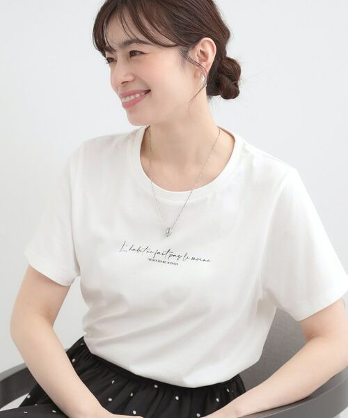 SHOO・LA・RUE / シューラルー Tシャツ | プチプラコンパクトプリントTシャツ（ホワイト(201)）