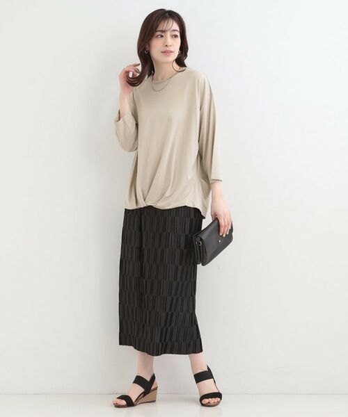 SHOO・LA・RUE / シューラルー カットソー | 【SHOO ICE、UVカット、インしない】とろみフロントタック7分袖ゆるトップス | 詳細11