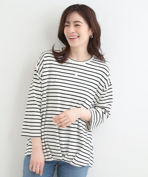 SHOO・LA・RUE / シューラルー カットソー | 【SHOO ICE、UVカット、インしない】とろみフロントタック7分袖ゆるトップス | 詳細13