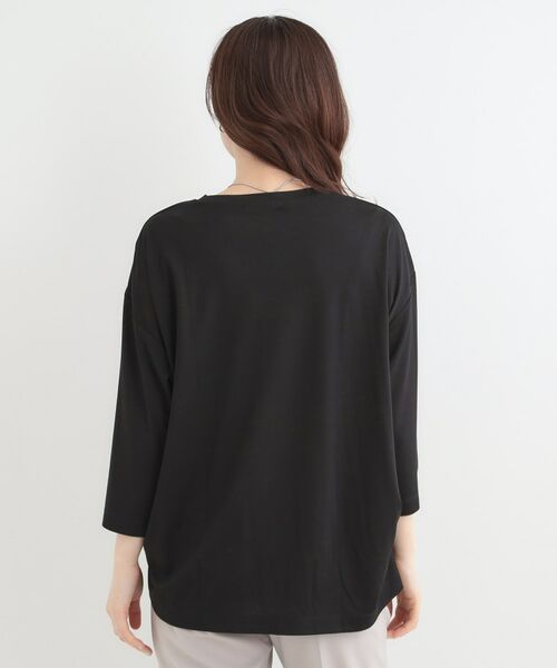 SHOO・LA・RUE / シューラルー カットソー | 【SHOO ICE、UVカット、インしない】とろみフロントタック7分袖ゆるトップス | 詳細2