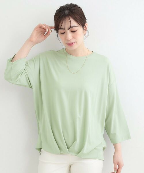 SHOO・LA・RUE / シューラルー カットソー | 【SHOO ICE、UVカット、インしない】とろみフロントタック7分袖ゆるトップス | 詳細5