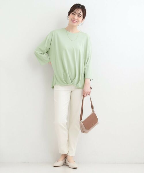 SHOO・LA・RUE / シューラルー カットソー | 【SHOO ICE、UVカット、インしない】とろみフロントタック7分袖ゆるトップス | 詳細7