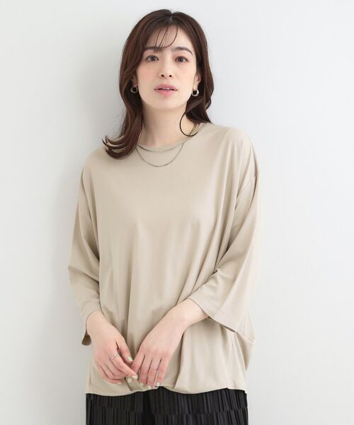 SHOO・LA・RUE / シューラルー カットソー | 【SHOO ICE、UVカット、インしない】とろみフロントタック7分袖ゆるトップス | 詳細9