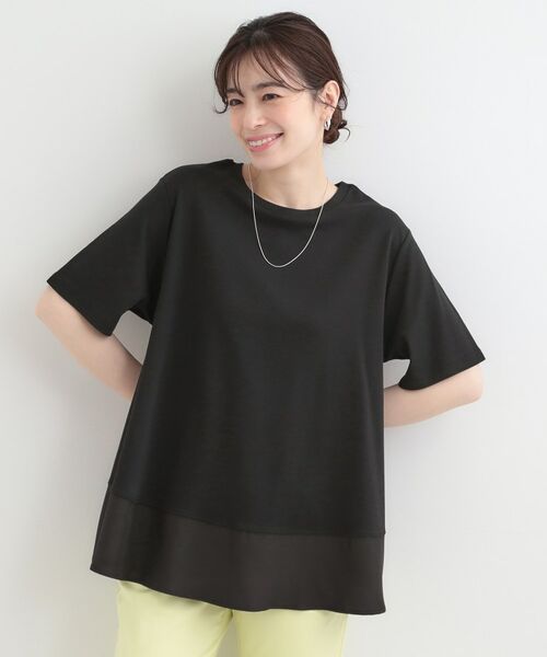 SHOO・LA・RUE / シューラルー カットソー | 【接触冷感、UVカット、抗菌防臭】スムース 裾布帛切り替え | 詳細1