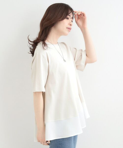 SHOO・LA・RUE / シューラルー カットソー | 【接触冷感、UVカット、抗菌防臭】スムース 裾布帛切り替え | 詳細14