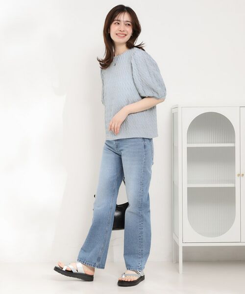 SHOO・LA・RUE / シューラルー カットソー | ◆ウェーブ柄ジャカード パフスリーブトップス | 詳細11